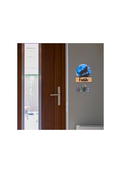 Led Işıklı Pleksi Dolunay Kişiselleştirilebilir Dekoratif Biblo Ursula Kurt Anahtar Askılığı Mavi - 737202186