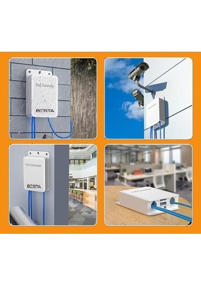 4 Port Poe Extender 1 Giriş 3 Çıkış, Ieee 802.3af/at Mini 4 Kanal Poe Tekrarlayıcı Ip66 Su Geçirmez