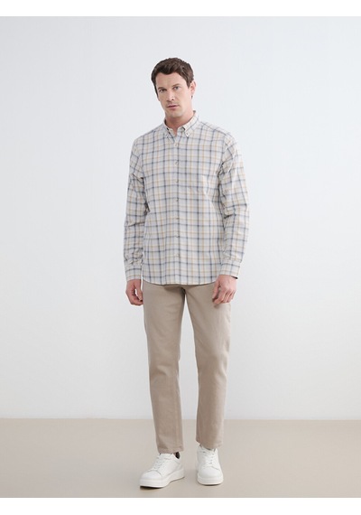 Lcwaıkıkı Classic Gri Regular Fit Ekose Erkek Gömlek