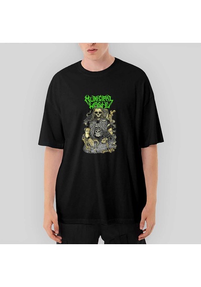 Municipal Waste Skaterskull Oversize Siyah Tişört Siyah