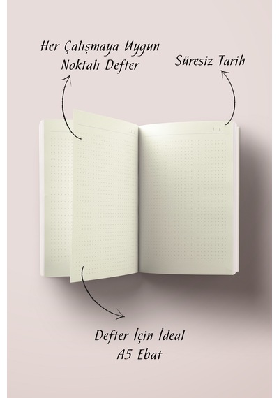 Etnik Kolaj Serisi 4 Bad-ı Saba Bullet Journal A5 Noktalı Defter Çok Renkli