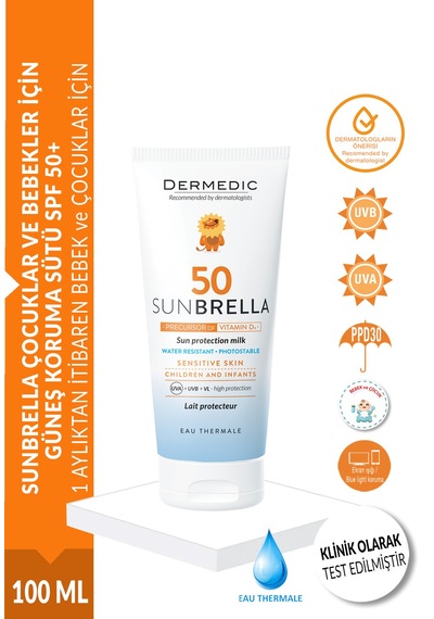 Dermedic Sunbrella Çocuklar ve Bebekler İçin Güneş Koruma Sütü Spf 50+ 100