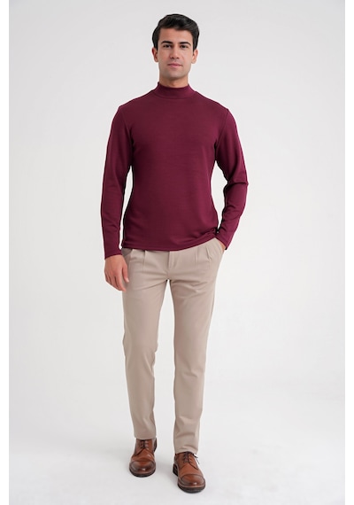 Efor Ts 894 T-shırt Slim Bordo Casual Bordo