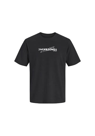 Jack & Jones Erkek Gögüs Baskili Regular Fit Tisört - Eterna - 12298583 Siyah
