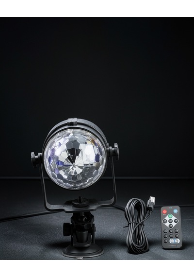 Led Disko Işığı 3w Taşınabilir Kristal Model Uczzzminidiskotopu-4 Çok Renkli
