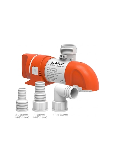 Seaflo Alçak Düşük Manuel Profilli Sintine Pompası 1100 Gph 12v Hortum Çıkışı Ø: 3/4'', 1'', 1-1/8' 19mm, 25mm, 29mm