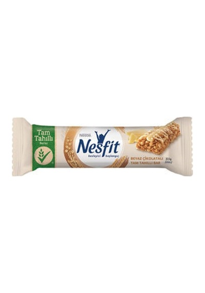 Nesfit Beyaz Çikolatalı Tam Tahıllı Bar 22,5 Gr X 16 Adet