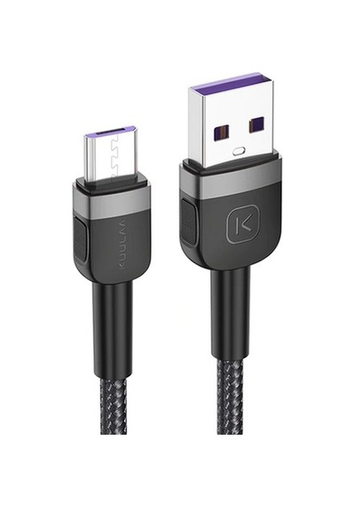 Kuulaa Mikro Usb 3A Hızlı Şarj 0.50Cm Kısa Android Usb Şarj Kablo Siyah - Gri