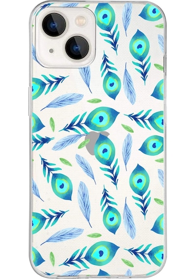 Apple Uyumlu iPhone 13 İle 1mm Slim Fit Nazar Boncuğu 3 Baskılı Şeffaf Kılıf