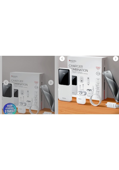 Yesido Cg10 10.000mah Dijital Powerbank 16gb Flash Bellek Airpods Uyumlu  Kulaklık 12w Şarj Aleti Kablo 5in1 Set 1