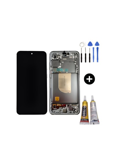 Samsung Galaxy S23 Fe Sm-s711 Uyumlu Çıtalı Lcd Ekran Dokunmatik Siyah + Montaj Seti