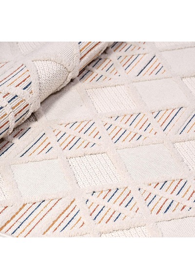 Bespoky Liza Geometrik Etnik Salon Halısı Makine Dokuma Krem - Ekru - 18506