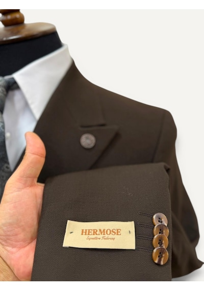 Hermose Signature Bitter Kahve Kruvaze Takım Elbise Kahverengi