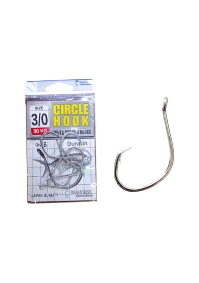 Sea Horse Circle Power Carbon Hooks Oty:6 No:3/0 Standart