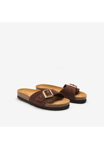 Cocoa Terlik Kadın 17b0 Frau Velour-s Suede Band Kahverengi