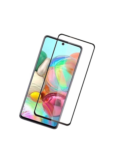 Samsung Galaxy Uyumlu A71 Siyah 5D Tam Kaplayan Ekran Koruyucu Cam