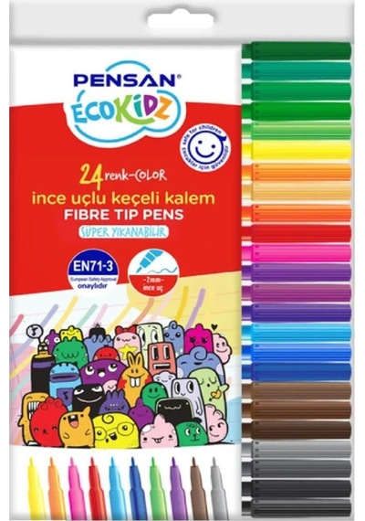 Eco Kidz 24 Renk Ince Uçlu Keçeli Kalem / 5000