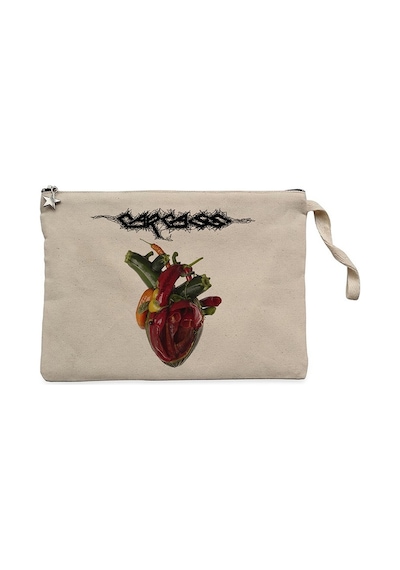 Carcass Torn Arteries Krem Clutch Astarlı Cüzdan / El Çantası Krem