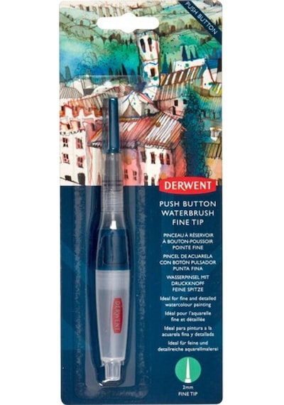 Derwent Push Button Waterbrush Sulu Boya Fırçası Fine 2 MM