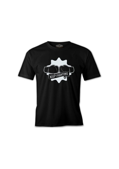 Keep Fighting Boxing Siyah Erkek Tshirt 001