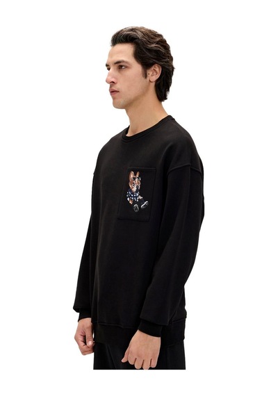 Bad Bear 24.02.12.015 Javed Crewneck Sweatshirt Siyah 001