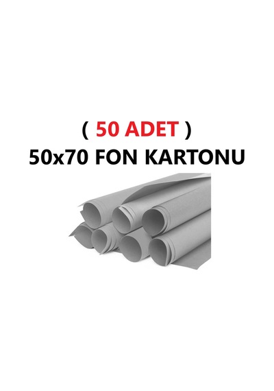 50 Adet 50x70 Cm Gri Renkli Fon Kartonu Rulo Canlı Renk Büyük Boy Anaokulu Kreş Okul