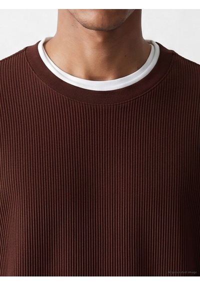 Lcw Vision Bordo Bisiklet Yaka Fitilli Erkek Sweatshirt