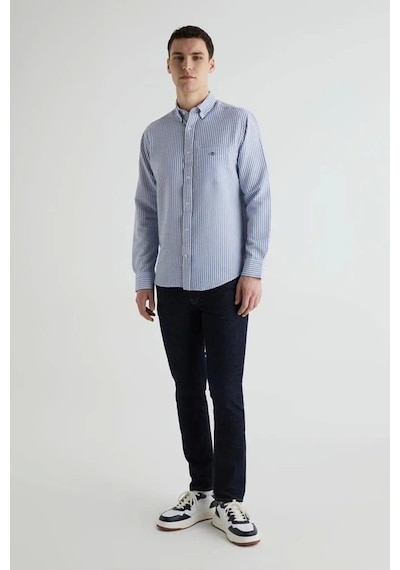 Gant Erkek Mavi Regular Fit Klasik Yaka Çizgili Gömlek-14901
