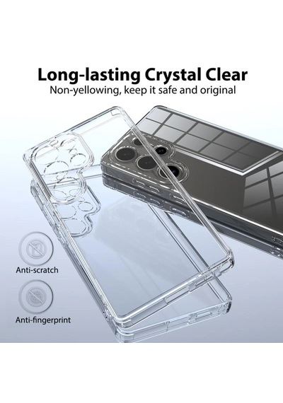 Samsung Galaxy Uyumlu S25 Ultra Şeffaf Silikon Kamera Korumalı Kılıf
