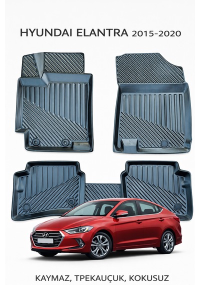 Hyundai Elantra 2015-2020 İle Uyumlu 3d Oto Paspas Premium