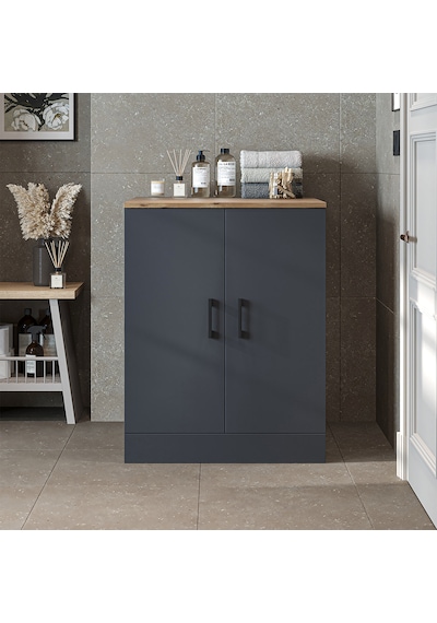 Çamaşır Kurutma Makinesi Alt Dolabı Kapaklı Banyo Alt Dolap Antrasit - Atlantik Çam Çamaşır Kurutma Makinesi Alt Dolabı Kapaklı Banyo Alt Dolap Antrasit - Atlantik Çam