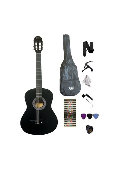 4/4 Siyah Tamboy Klasik Gitar Kılıf,pena, -bk