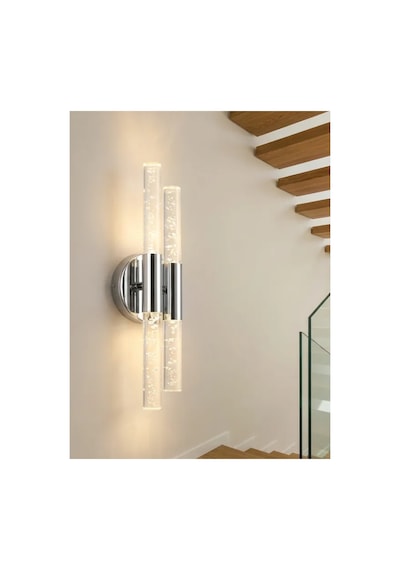 Bubbleflux Dubble Small 31 Cm Modern Tasarım Led Aplik - Duvar Lambası - Gümüş - Pilli - Günışığı Gümüş Pilli