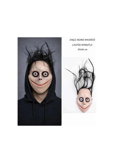 Saçlı Momo Korku Maskesi 24x16 Cm - Parti Gözlüğü & Maske - Hafif Ve Dayanıklı 0 - 99