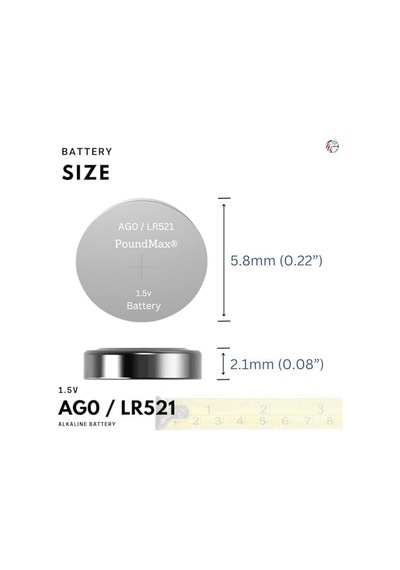 Poundmax 10 Adet Ag0 Lr521,lr63,379 1.5v Alkalin Düğme Pil