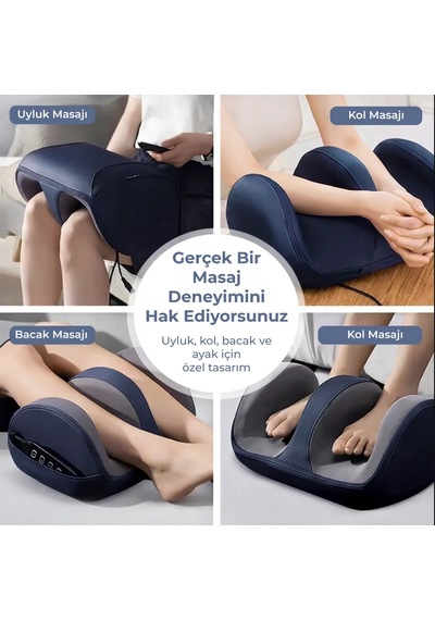 Venandin Ledanpro Isıtmalı Ve Yoğurmalı Kumandalı Ayak Ve Bacak Spa Etkili Rahatlatıcı Masaj Aleti Mavi