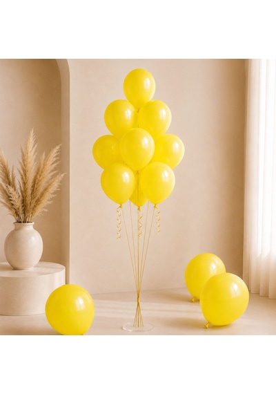 Sarı Renk Lateks Pastel Balon 30 Cm - 12 Adet