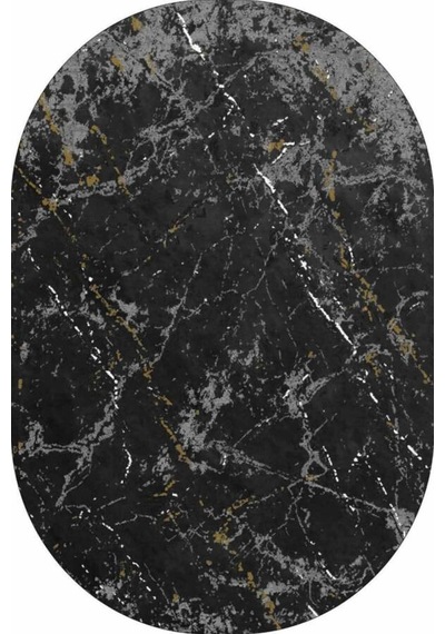 Füme Mermer Görünümlü Oval Banyo Klozet Paspas Seti Bs057n11