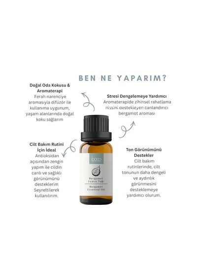 %100 Saf Bergamot Uçucu Yağı Doğal Aromaterapi Yağı Ferahlatıcı Ve Sakinleştirici Narenciye Kokusu 0.75 LT - 2.5 LT - 12 KG