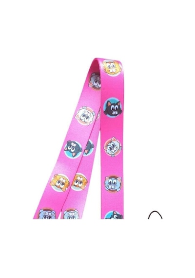 Kedi Pembe Kart Askı Ipi Yaka Askı Ipi, Boyun Askı Ipi, Telefon Askı Aparatı, Mavi Yatay Kartlık