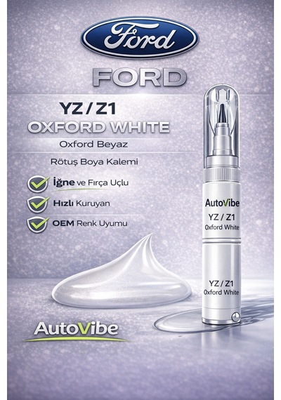 Ford Rötuş Boya Kalemi Yz / Z1 Oxford White 2si1arada Çizik Giderici