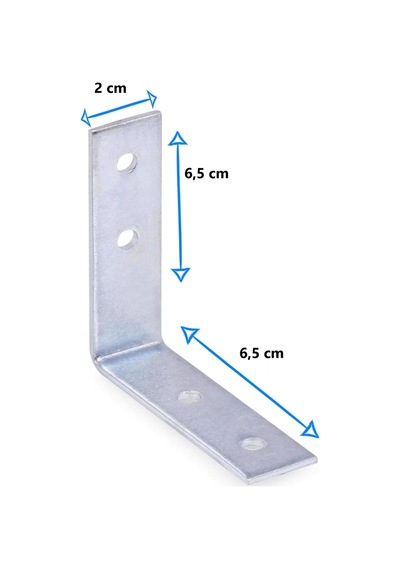 Mobilya, Dolap Yatak Duvara Sabitleme Köşebent Bağlantı Aparatı L Demiri Gönye 2cm X 6,5 Cm X 6,5cm 20 Adet
