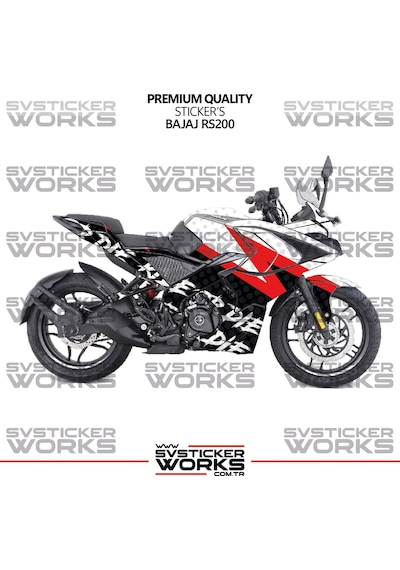Bajaj Rs200 Kaplama Sticker Ride Or Die Design Motor Kaplama Modeli Hazır Kit Tüm Modeller Uyumlu Kırmızı