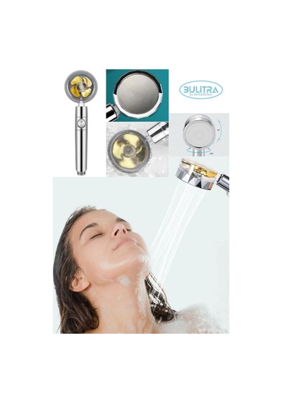 Duş Başlığı Turbo Basınçlı Ayarlanabilir Start Stop Tuş Su Tasarrufu 360 Döner Gold Plastik Diğer