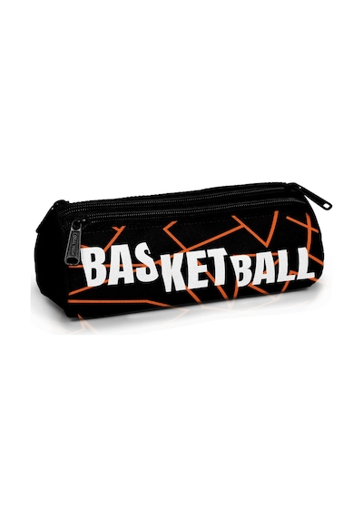 Coral High Kids Turuncu Siyah Basketbol Desenli Üç Bölmeli Kalem Çantası 11166 Siyah - Kırmızı
