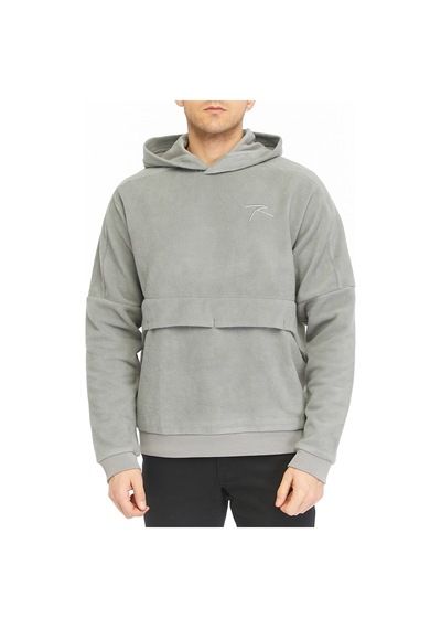 Raru Erkek Kapüşonlu Polar Sweatshirt Dıves Gri