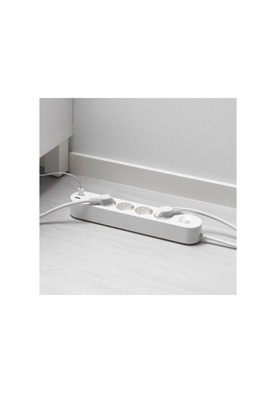 Ikea Koppla 2 Usb Girişli 4'lü Priz, Beyaz, 3 M Diğer