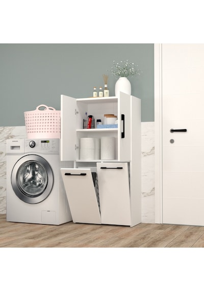 Şahane No.4 Sepetli Banyo Dolabı Beyaz-beyaz Beyaz Şahane No.4 Sepetli Banyo Dolabı Beyaz-beyaz Beyaz