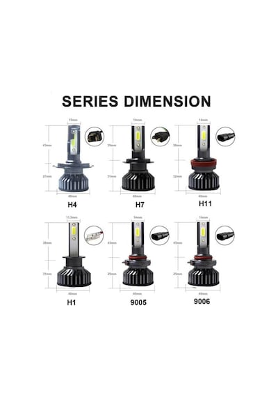 Yeni Nesil Mini Led Zenon H4 Şimşek Etkili Led Zenon H4 Uzun Kısa