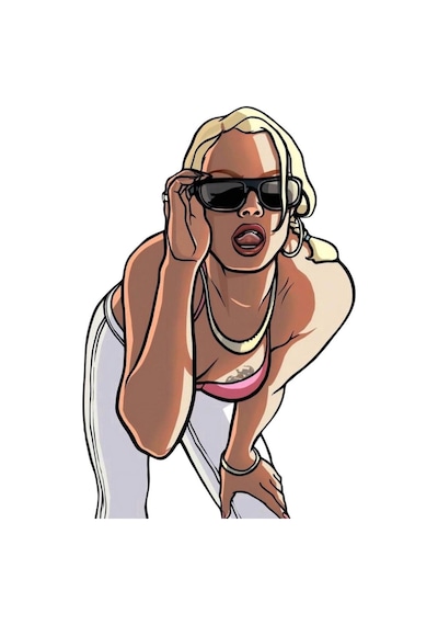 14 X 9 Cm Gta Girl Sticker Motor Araba Kask Laptop Sticker